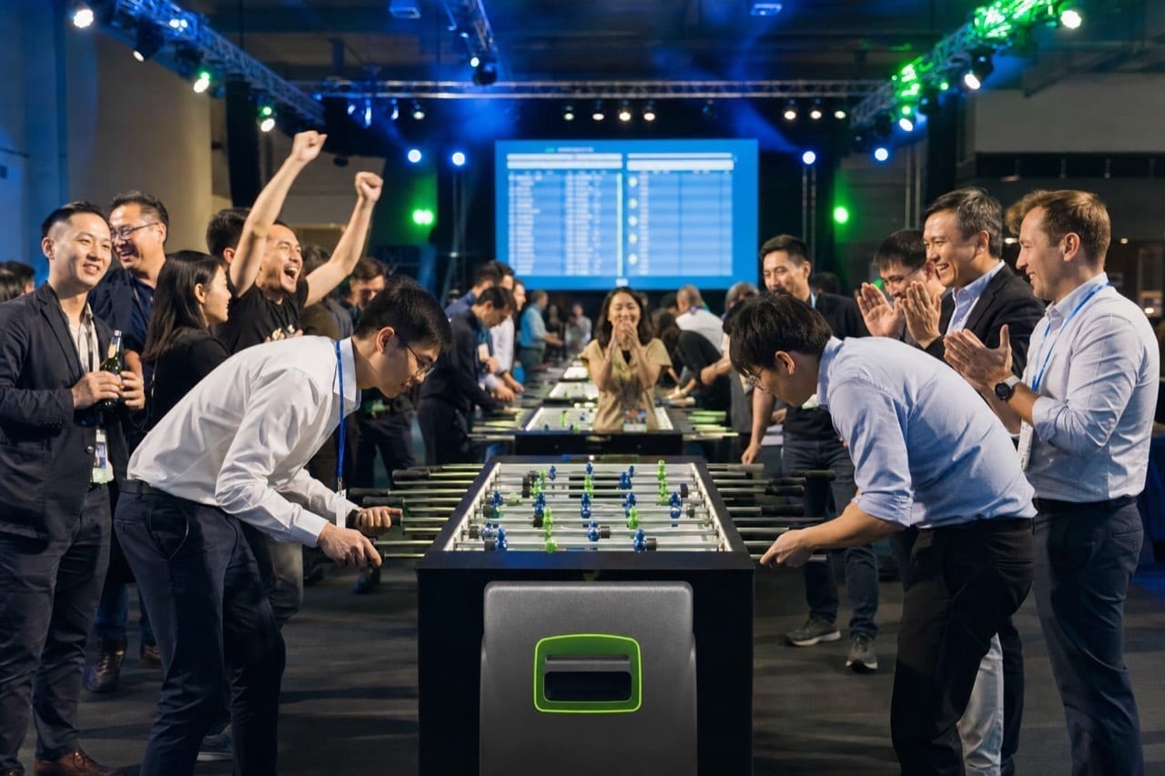 Kickerturnier mit Zuschauern