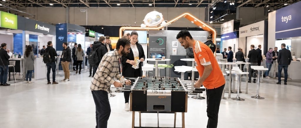 Kicker-Spiel auf der Messe